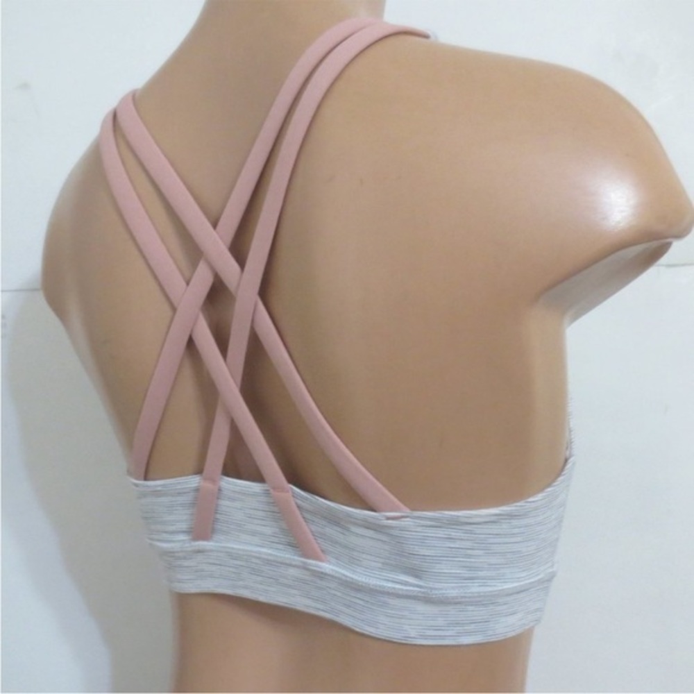 Grey and Pink Lululemon Energy Sports Bra